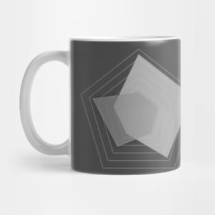 Monochrome Pentagons: Harmony in Shades Mug